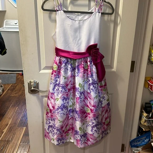 strapless open back dress Bella Floral Tiered Party Dress – Bonnie Jean